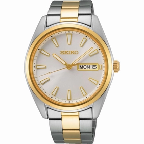 Seiko Men's Quartz Watch - Neo Classic Silver Dial Two Tone Steel Bracelet | SUR446P1 Luxury Quartz Watch Quartz Watch Sale