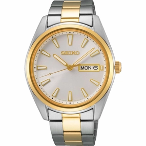 Seiko Men's Quartz Watch - Neo Classic Silver Dial Two Tone Steel Bracelet | SUR446P1 