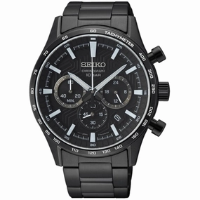Seiko Men's Watch - Dress Chronograph Quartz Black Dial Bracelet | SSB415P1 Luxury Quartz Watch Quartz Watch Sale