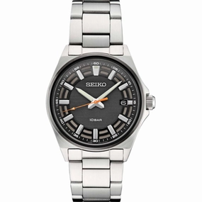 Seiko Men's Watch - Essentials Quartz Black Dial Stainless Steel Bracelet | SUR507 