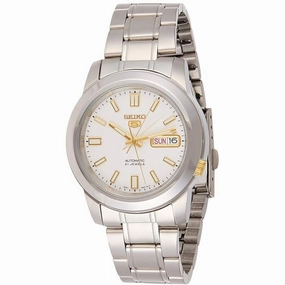 Seiko Men's Watch - Seiko 5 Automatic White Dial Stainless Steel Bracelet | SNKK07 