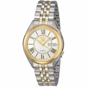 Seiko Men's Watch - Seiko 5 Automatic White Dial Two Tone Bracelet | SNKL36J1 men's watches best men's watches under $500 affordable men's watches men watches classic