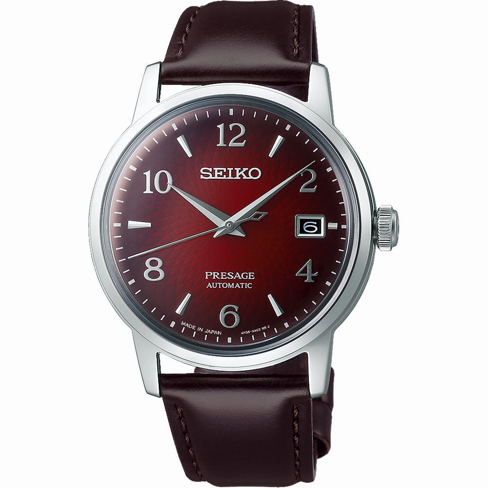 Seiko Presage SRPE41J Cocktail Time 'Negroni' Affordable Leather Watch Leather Watch Discount