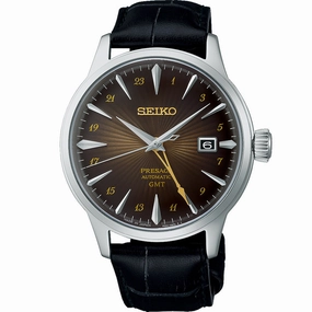 Seiko Presage SSK039J Cocktail Time GMT Affordable Leather Watch Leather Watch Discount