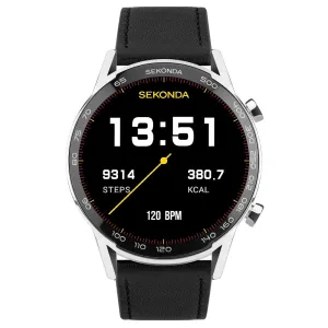 Sekonda Active Plus Smart Watch Silver Case Black Leather Strap 30178 cheap digital watch best digital watch for men