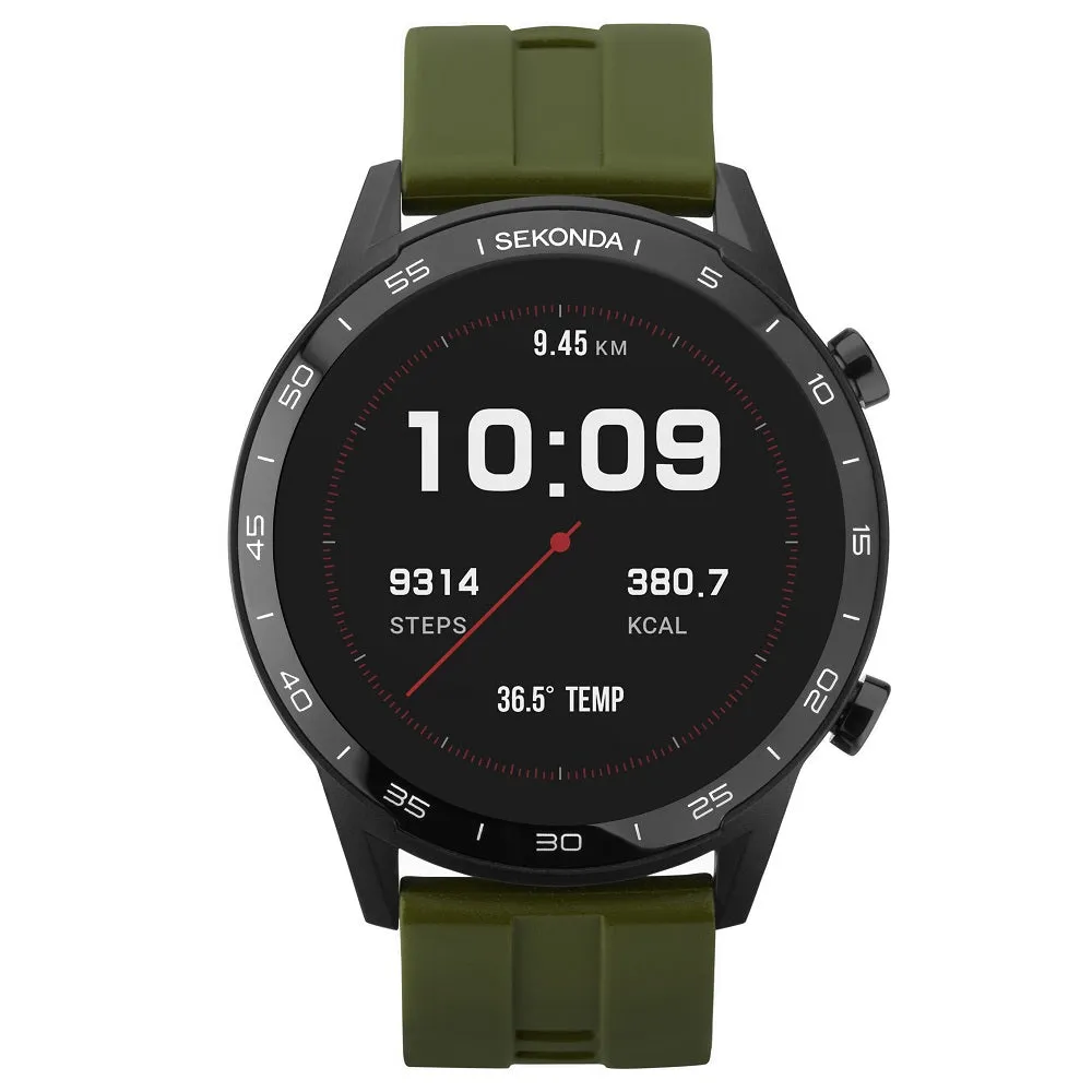 Sekonda Active Smart Watch Black Case Green Silicone Strap 1993 cheap digital watch best digital watch for men