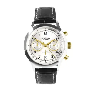 Sekonda Archer Chronograph Black Leather Strap Mens Watch 30235 cheap digital watch best digital watch for men