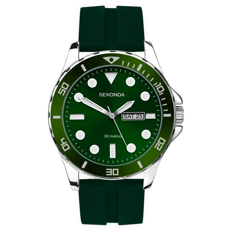 Sekonda Balearic Mens Green Day Date Watch 30119 cheap digital watch best digital watch for men