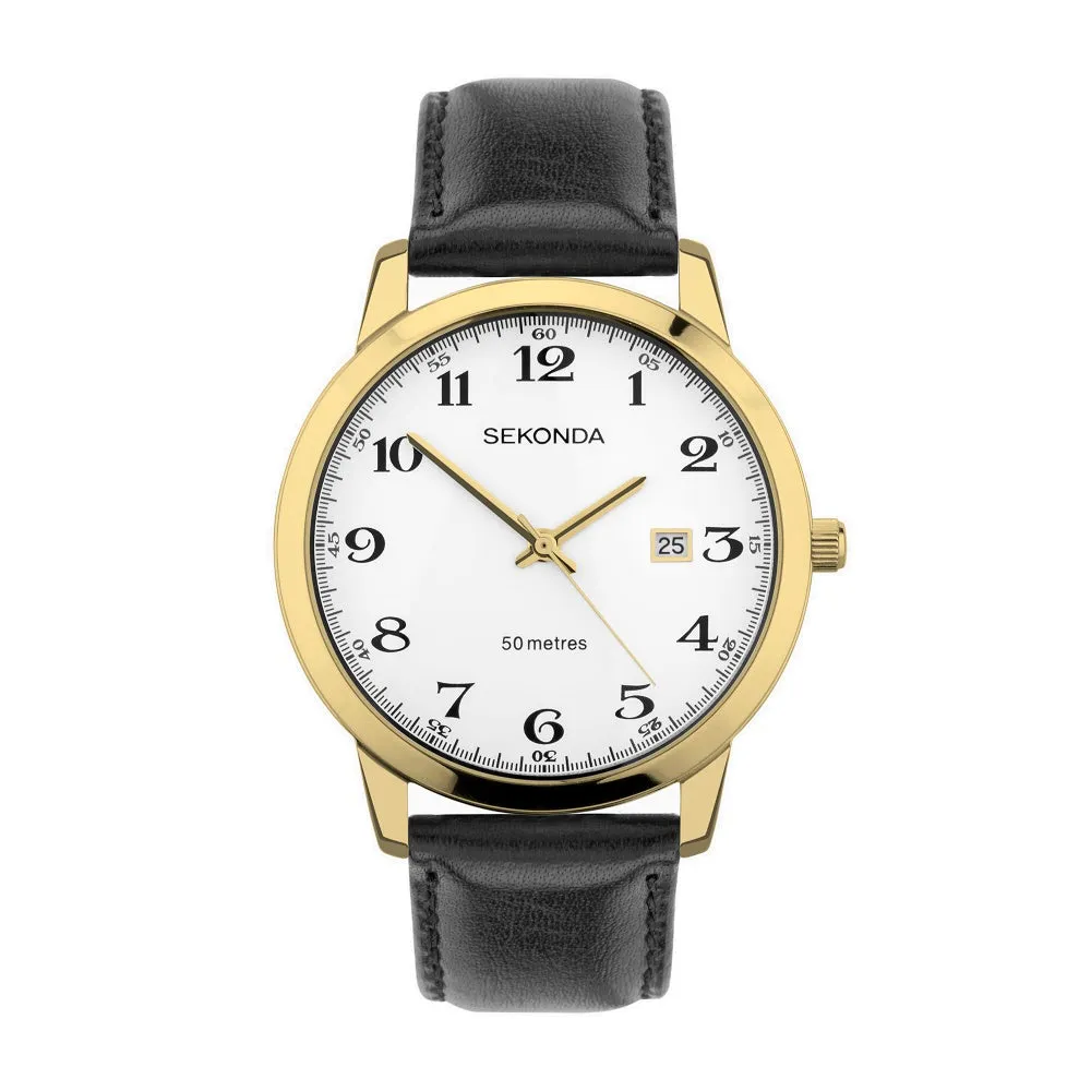 Sekonda Classic Easy Reader Gold Plated Leather Strap Mens Watch 30130 cheap digital watch best digital watch for men