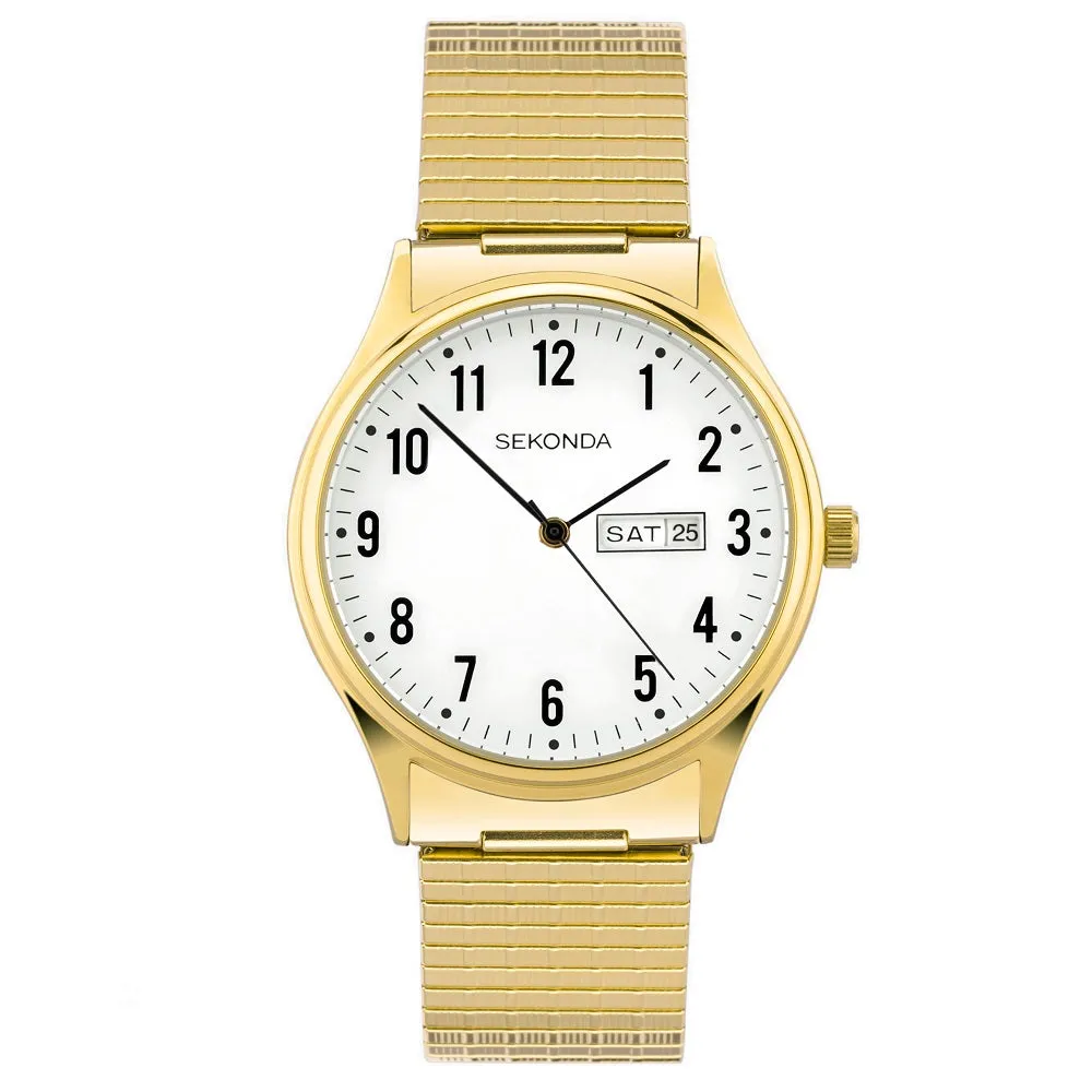 Sekonda Easy Reader Gold Plated Expander Bracelet Day Date Mens Watch 30124 cheap digital watch best digital watch for men