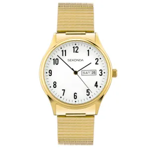 Sekonda Easy Reader Gold Plated Expander Bracelet Day Date Mens Watch 30124 cheap digital watch best digital watch for men