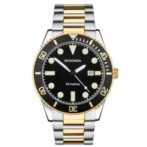 Sekonda Ocean Two Tone Black Dial Men's Watch 30139 cheap digital watch best digital watch for men