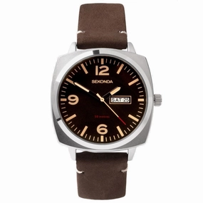 Sekonda Airborne Brown Strap Mens Watch 1988 