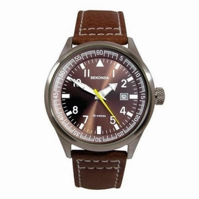 Sekonda Brown Leather Strap Mens Aviator Watch 3882 