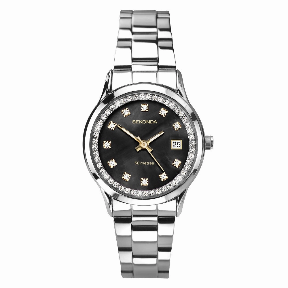 Sekonda Catherine Black Dial Crystal Set Ladies Watch 40520 