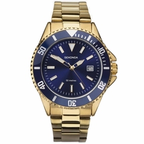 Sekonda Gold Plated Blue Dial Men's Watch 1516 