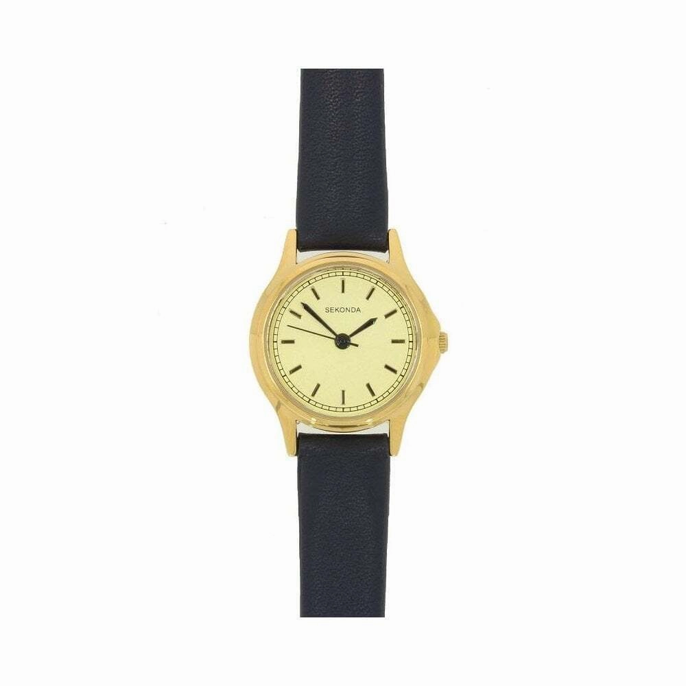 Sekonda Gold Plated Navy Strap Ladies Watch 2813 