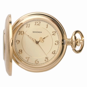 Sekonda Half Hunter Pocket Watch With Chain 3469 
