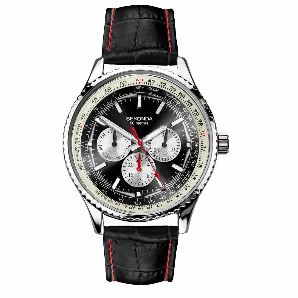 Sekonda Maverick Pilot Aviator Mens Strap Watch 30035 