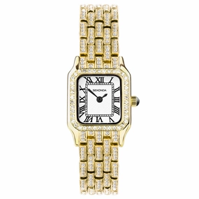 Sekonda Monica Ladies Watch Gold Plated Full Stone Set Bracelet 40661 