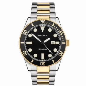 Sekonda Ocean Two Tone Black Dial Men's Watch 30139 