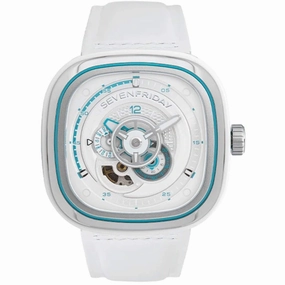 SevenFriday Men's Watch - P-Series Beach Club White and Blue Dial Strap | P3C-10,automatic watch,automatic watches for men,automatic watches for women,luxury automatic watch,minimalist automatic watch,dress automatic watch,vintage automatic watch,automati