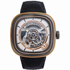 SevenFriday Men's Watch - P-Series Cuxedo Automatic Black Leather Strap | PS2-02,automatic watch,automatic watches for men,automatic watches for women,luxury automatic watch,minimalist automatic watch,dress automatic watch,vintage automatic watch,automati