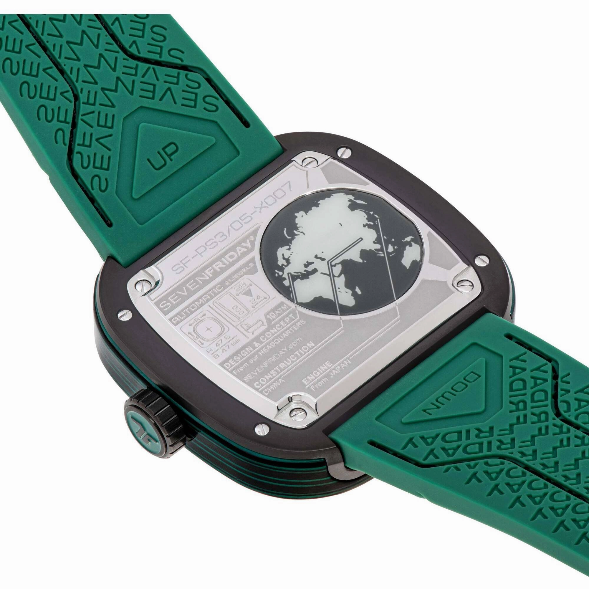 SevenFriday Men's Watch - PS Series CCG Automatic Green Silicone Rubber Strap | PS3-05