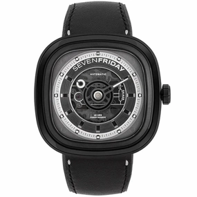 SevenFriday Men's Watch - T Series T BLACK Power Reserve Leather Strap | T1-04,automatic watch,automatic watches for men,automatic watches for women,luxury automatic watch,minimalist automatic watch,dress automatic watch,vintage automatic watch,automatic 
