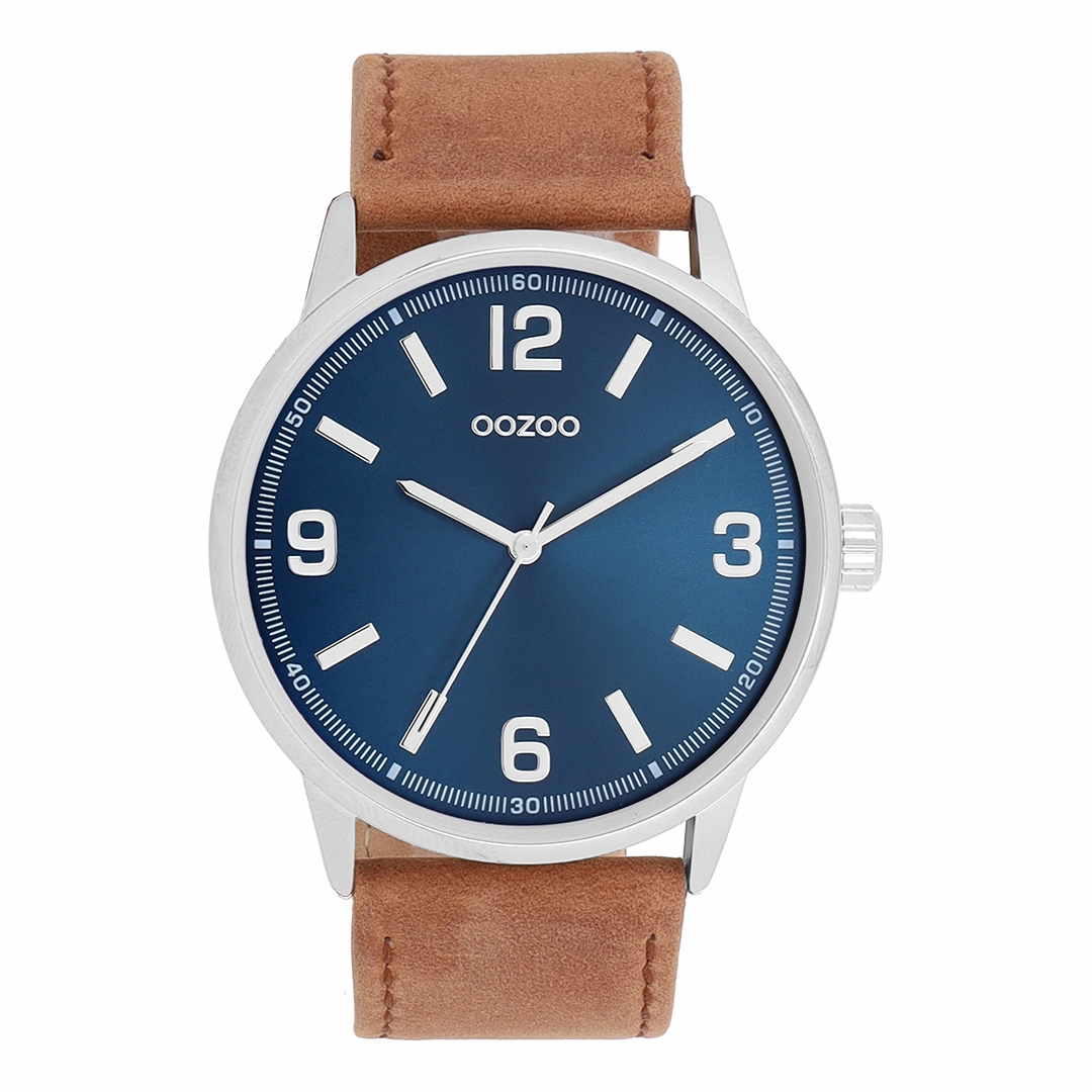 Silver coloured OOZOO watch with brown leather strap - C11501,seiko watches,couple watches,watches designer,watches discount,women watches,best women watches,high end women's watches,high quality women's watches