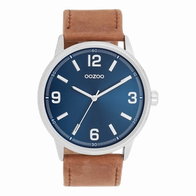 Silver coloured OOZOO watch with brown leather strap - C11501,seiko watches,couple watches,watches designer,watches discount,women watches,best women watches,high end women's watches,high quality women's watches