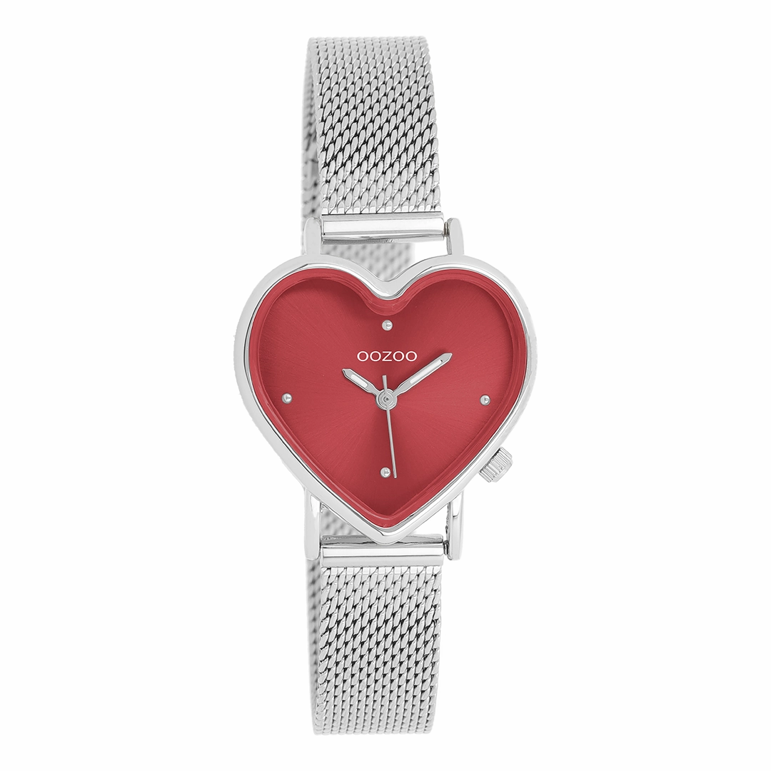 Silver coloured OOZOO watch with metal mesh bracelet - C11444,seiko watches,couple watches,watches designer,watches discount,women watches,best women watches,high end women's watches,high quality women's watches
