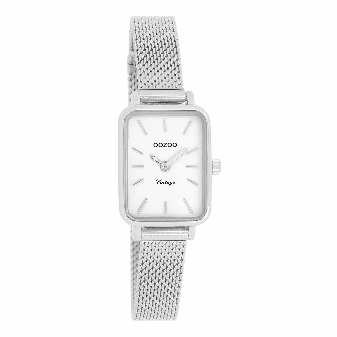 Silver coloured OOZOO watch with metal mesh bracelet - C20266,seiko watches,couple watches,watches designer,watches discount,women watches,best women watches,high end women's watches,high quality women's watches