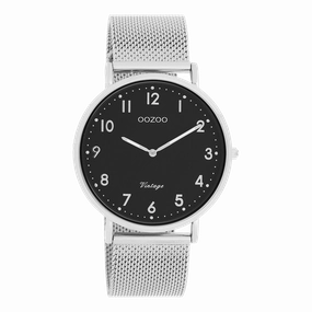 Silver coloured OOZOO watch with metal mesh bracelet - C20341,seiko watches,couple watches,watches designer,watches discount,women watches,best women watches,high end women's watches,high quality women's watches