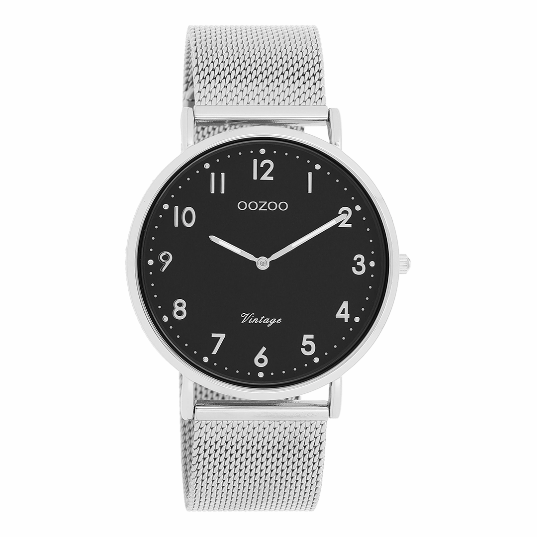 Silver coloured OOZOO watch with metal mesh bracelet - C20341,seiko watches,couple watches,watches designer,watches discount,women watches,best women watches,high end women's watches,high quality women's watches