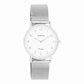 Silver coloured OOZOO watch with metal mesh bracelet - C20345,seiko watches,couple watches,watches designer,watches discount,women watches,best women watches,high end women's watches,high quality women's watches