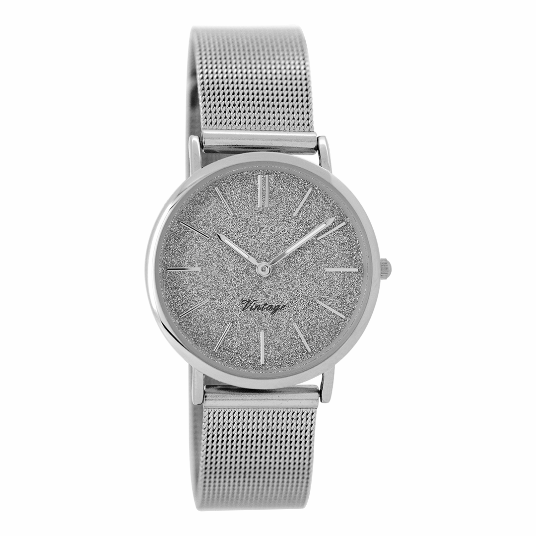 Silver coloured OOZOO watch with metal mesh bracelet - C8837,seiko watches,couple watches,watches designer,watches discount,women watches,best women watches,high end women's watches,high quality women's watches