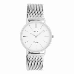 Silver coloured OOZOO watch with metal mesh bracelet - C9903,seiko watches,couple watches,watches designer,watches discount,women watches,best women watches,high end women's watches,high quality women's watches