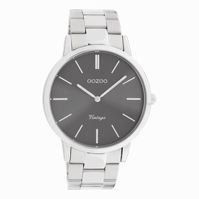 Silver coloured OOZOO watch with stainless steel bracelet - C20021,seiko watches,mens watches,couple watches,watches designer,watches discount,best watches for men