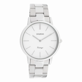 Silver coloured OOZOO watch with stainless steel bracelet - C20026,seiko watches,mens watches,couple watches,watches designer,watches discount,best watches for men