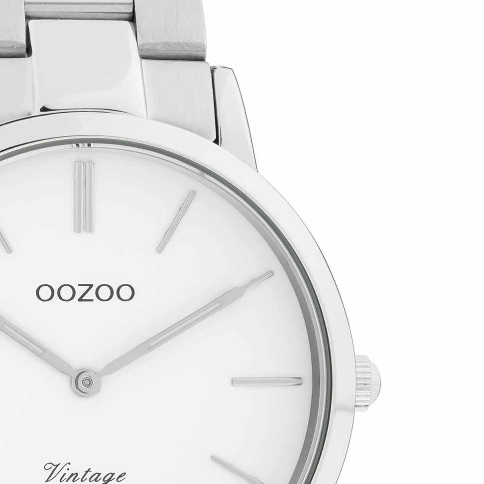 Silver coloured OOZOO watch with stainless steel bracelet - C20026