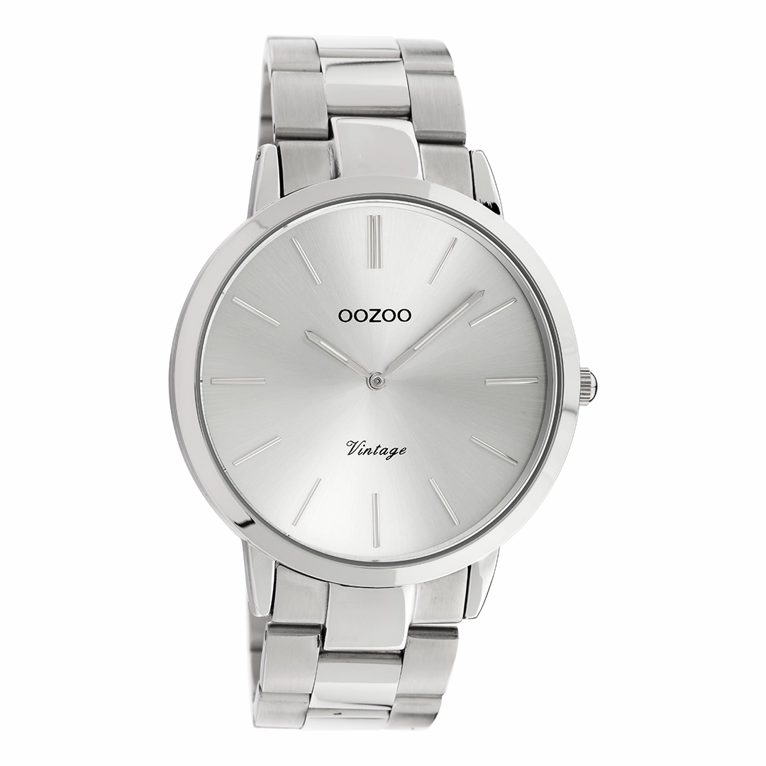 Silver coloured OOZOO watch with stainless steel bracelet - C20100,seiko watches,mens watches,couple watches,watches designer,watches discount,best watches for men