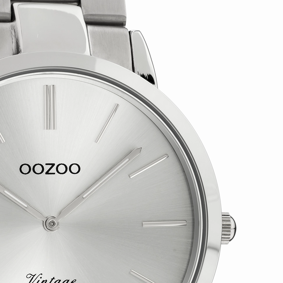 Silver coloured OOZOO watch with stainless steel bracelet - C20100