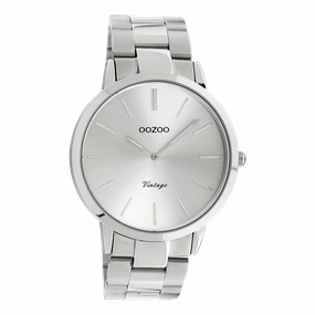 Silver coloured OOZOO watch with stainless steel bracelet - C20100,seiko watches,mens watches,couple watches,watches designer,watches discount,best watches for men