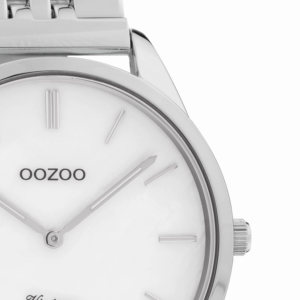 Silver coloured OOZOO watch with stainless steel bracelet - C9980