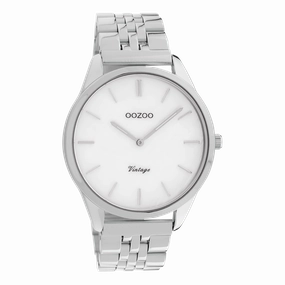 Silver coloured OOZOO watch with stainless steel bracelet - C9980,seiko watches,mens watches,couple watches,watches designer,watches discount,best watches for men