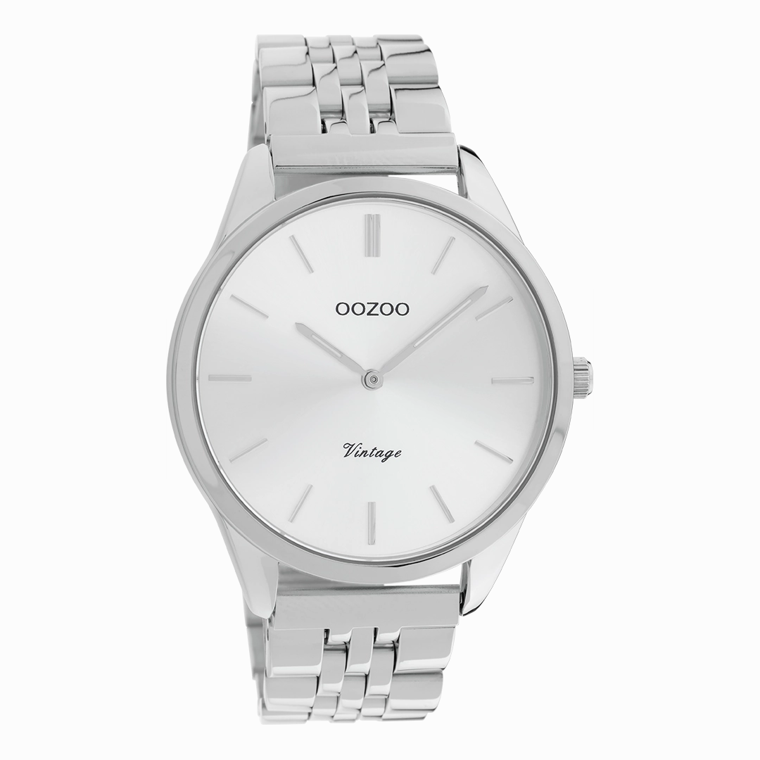 Silver coloured OOZOO watch with stainless steel bracelet - C9981,seiko watches,mens watches,couple watches,watches designer,watches discount,best watches for men