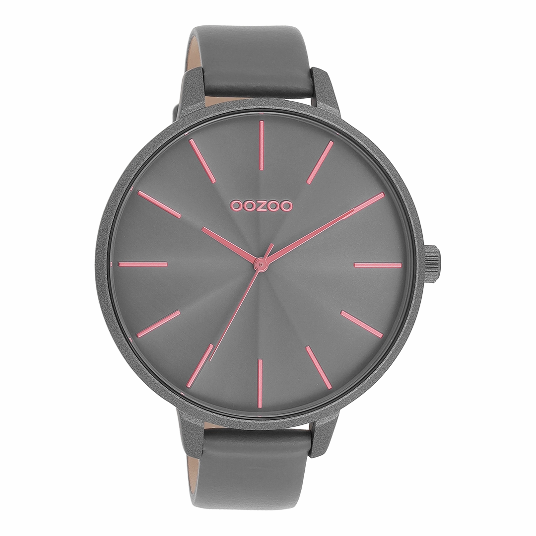 Smoke grey OOZOO watch with leather strap - C11254,seiko watches,couple watches,watches designer,watches discount,women watches,best women watches,high end women's watches,high quality women's watches