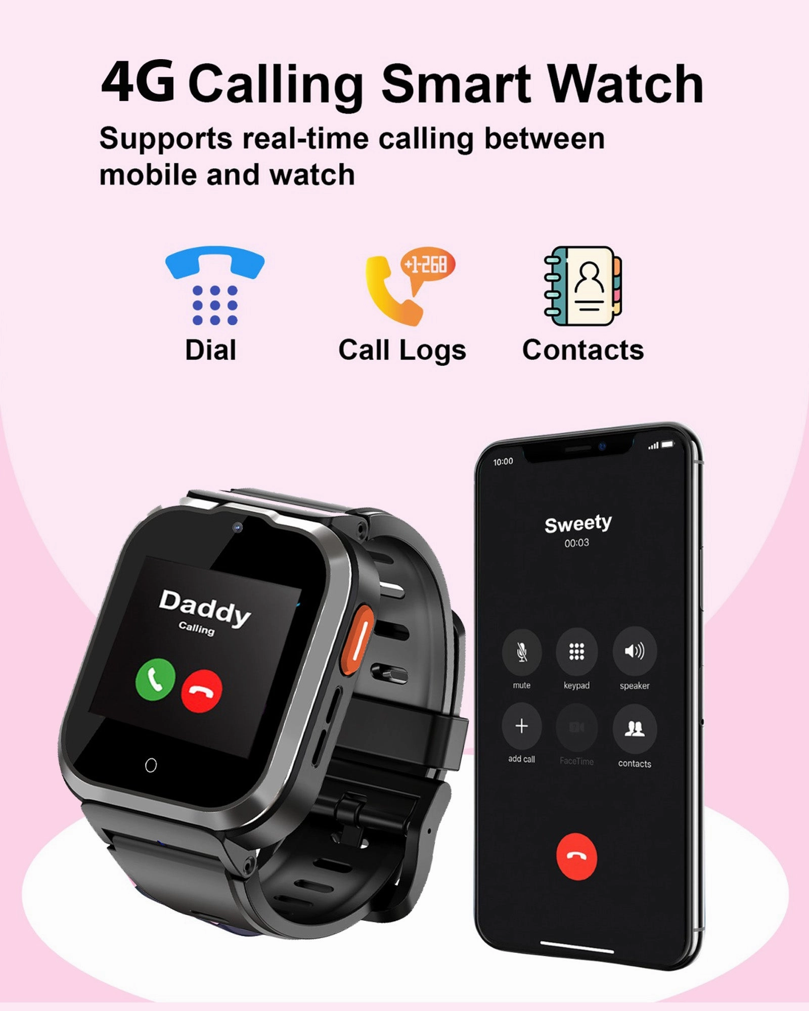 Spiky 4G Cyclops 4g Voice Calling Kids Smartwatch