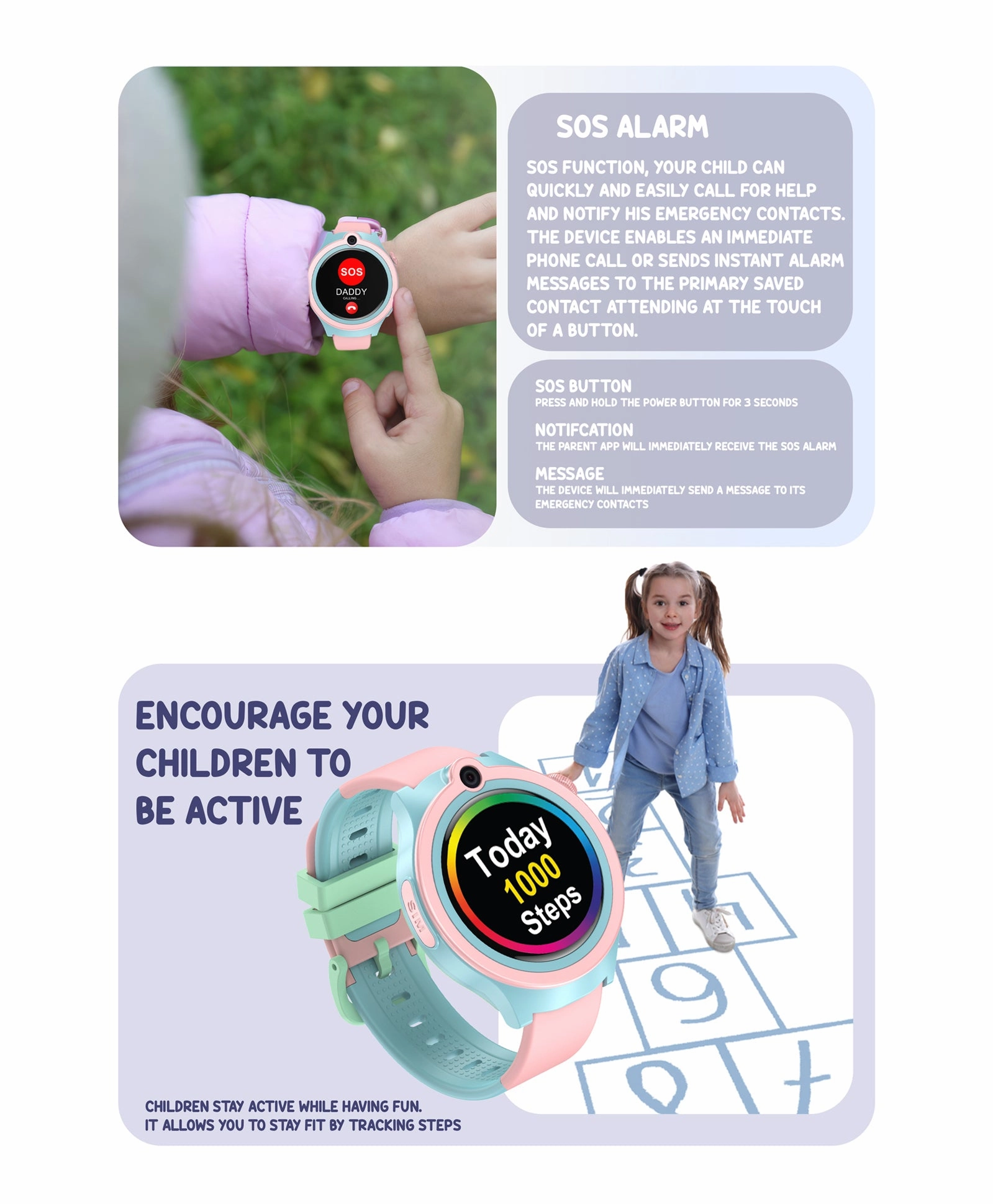 Spiky Cacus 4g Video & Voice Calling Smartwatch with GPS  - Blue